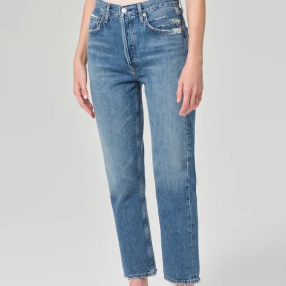 AGOLDE Riley High Rise Straight Crop In Frequency - Picture 3 of 9